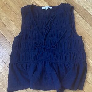 LOFT Dark Blue Sleeveless Blouse